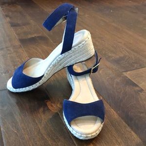 Lands End Sandals navy Wide Width